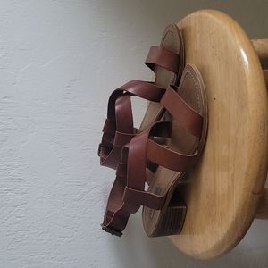 Steve Madden Low Heeled Brown Leather Sandals